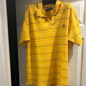 Club Room Men's Polo Shirt in Yellow with Black Stripes